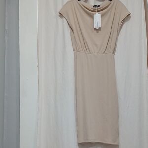 Chic Beige Midi Dress